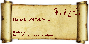 Hauck Ádám névjegykártya