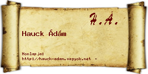 Hauck Ádám névjegykártya